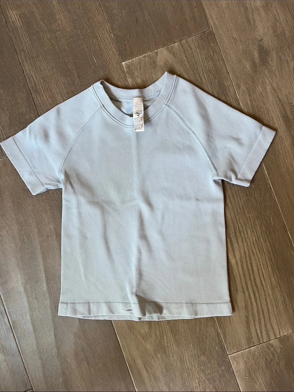 Old Navy Light Blue Ribbed Short Sleeve Tee